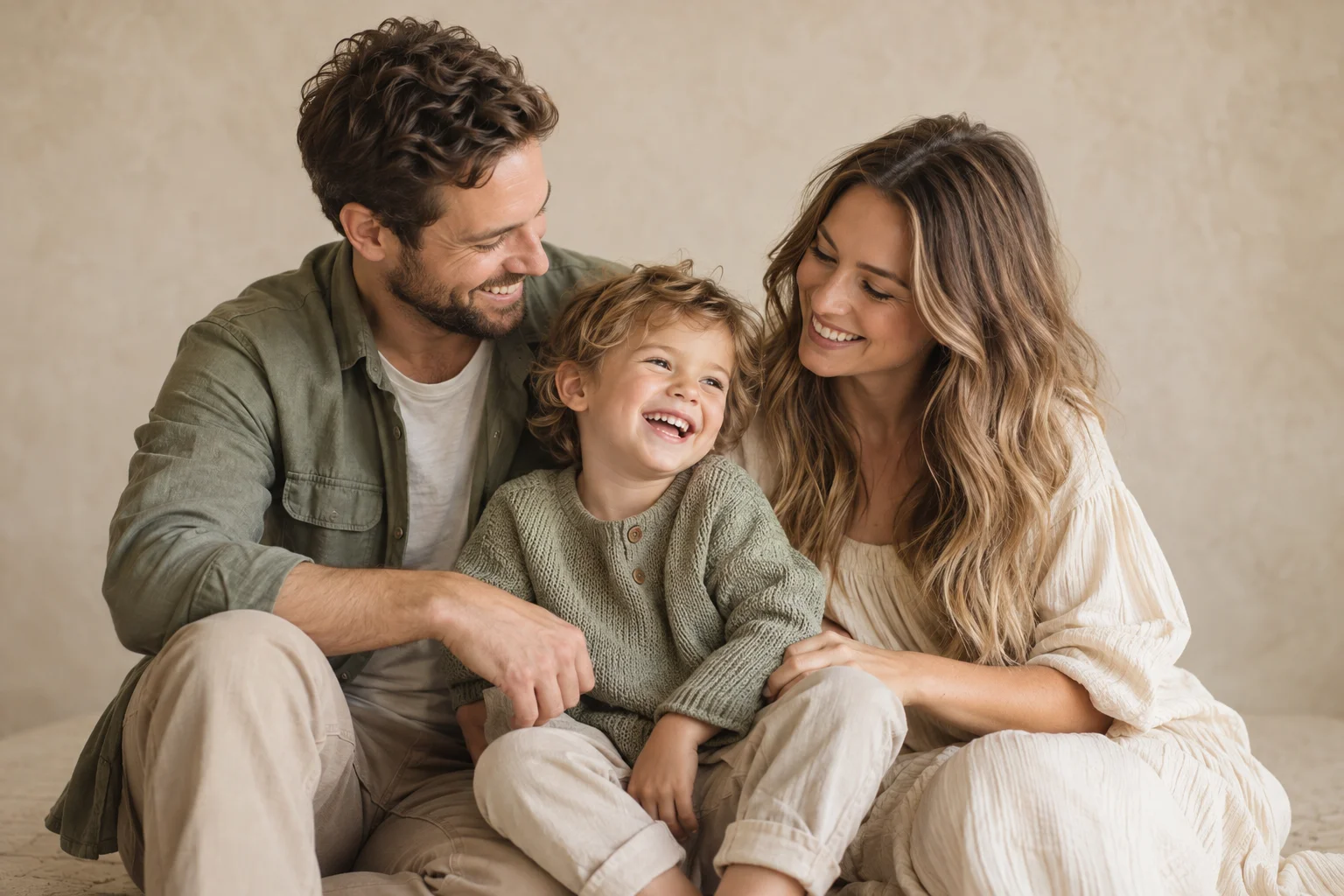 AI-generated family illustration